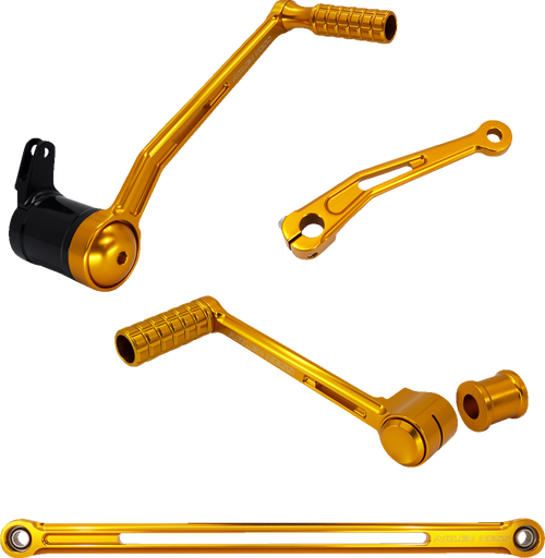 Arlen Ness 420-104 Gold SpeedLiner Solo Toe Foot Control Kit fl touring