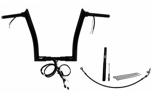 Fat Baggers 812914-B 14" EZ Install Pointed Top Gloss Black Handlebar Kit 17-24 Road Glide