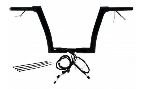 Fat Baggers 612912-B 12" EZ Install Flat Top Gloss Black Handlebar Kit 17-24 Road Glide