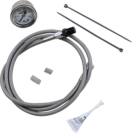 Feuling 9044 Chrome Remote Oil Pressure Gauge Kit