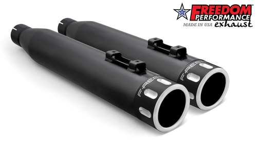 Freedom Performance HD01342 Black 4" Eagle Slip-on Exhaust Mufflers FL m8 Touring Road street electra GLide 18-24