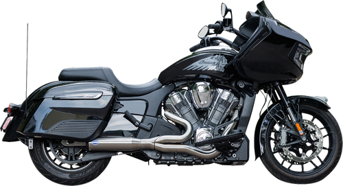 S&S CYCLE 550-1082 2-into-1 Qualifier Exhaust System - Race Only Brushed Stainless Steel