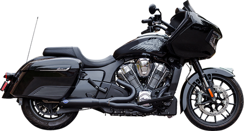 S&S CYCLE 550-1085 2-into-1 Qualifier Exhaust System - 50-State Black Stainless Steel