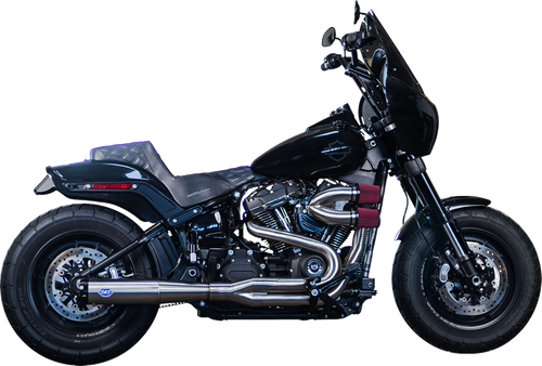 S&S CYCLE 550-1099 2-into-1 Superstreet Exhaust System - Brushed Stainless Steel
