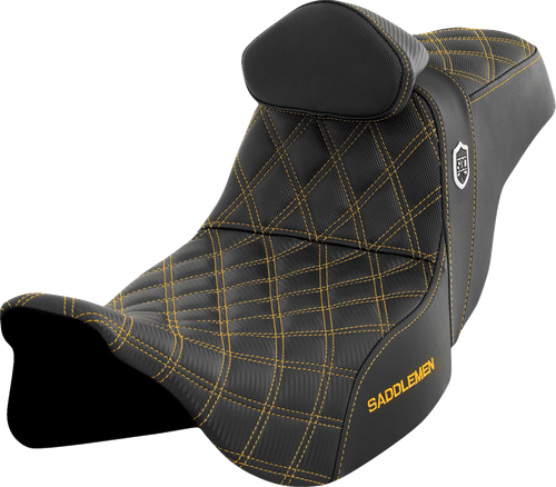 SADDLEMEN SC80807GOLRT Pro Series SDC Grip Seat Gold Stitching 08-23 FL
