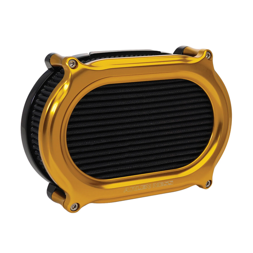 Arlen Ness 600-187 Stage 2 Oval Uprage Air Filter Gold