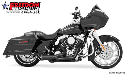 Freedom HD00843 Black Combat 2:1 shorty Full Exhaust FL Touring 09-16