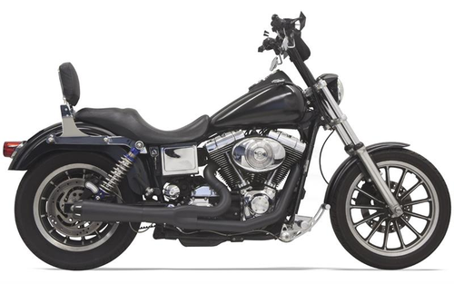 Bassani Xhaust System 13322R Road Rage 2 into 1 System Black with Short Megaphone for Dyna 91-05