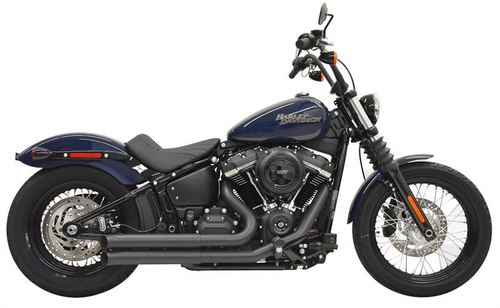 Bassani 1S35DB Black Pro Street Turn Out Exhaust for 2018-24 Softail Street Bob Lowrider Fatbob