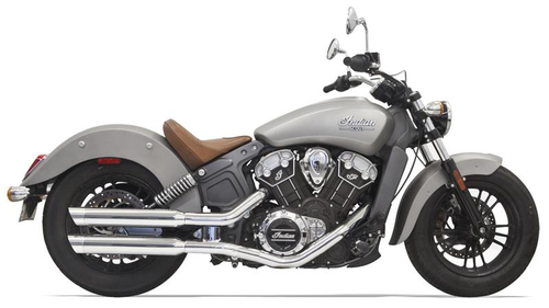 Bassani 8S27SC Chrome 3 in Slip on Slash Cut Mufflers for Indian Scout 2017-2021