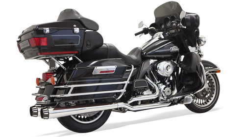 Bassani 1F66R Chrome Stepped Down Under True Duals w/4" Megaphone Muffler 2009-2016 Bagger