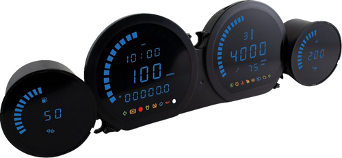 KOSO NORTH AMERICA BA064911 HD-03L Four-Piece LED Gauge Kit - Blue Display