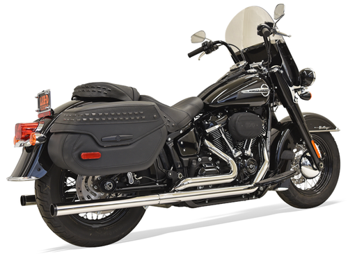 Bassani 1S96P Chrome Duals with 2.25" Straight Mufflers for 2018-2021 Softail Heritage and Deluxe