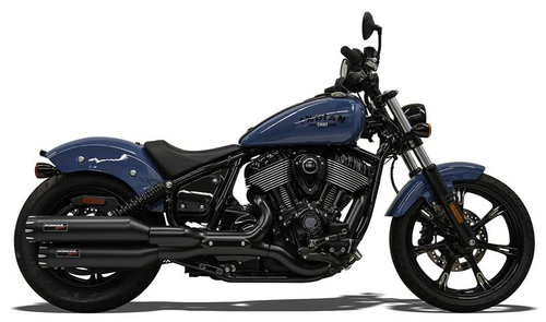 Bassani 8CH17B Black Slip Ons for Indian Chief