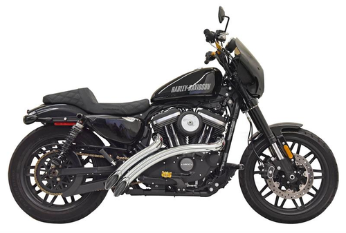 Bassani 1X3FC Chrome Sweeper Radius Exhaust System w/Chrome Heat Shields