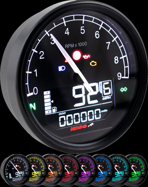 Koso BA087000-HD TNT-05 D80 multifunction meter Speedometer gauge Harley
