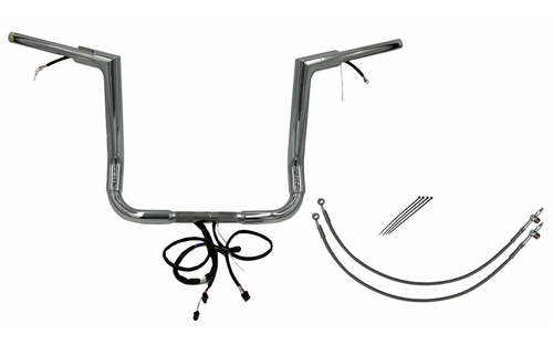 Fat Baggers 601214 EZ Install Wired Handlebars 1-1/2" Flat Top 14" Chrome