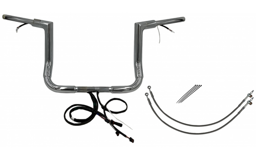 Fat Baggers 602212 EZ Install Wired Handlebars 1-1/2" Flat Top 12" Chrome