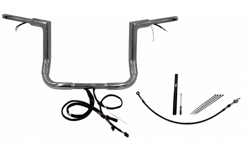 Fat Baggers 612012 EZ Install Wired Handlebars 1-1/2" Flat Top 12" Chrome