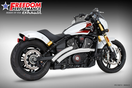 Freedom IN00633 Radical Radius Exhaust Chrome w Black Straight tip Scout 2025 25
