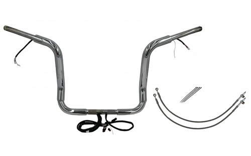 Fat Baggers 801514 EZ Install Wired Handlebars 1-1/2" Round Top 14" Chrome
