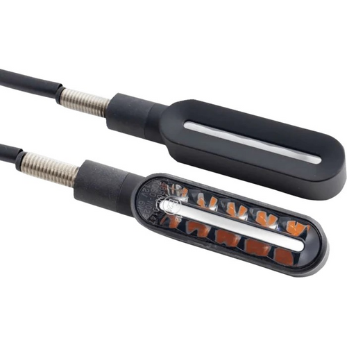 Koso HE049101 Pair Black Cyclone Sequential LED Turn signal Indicator Lights