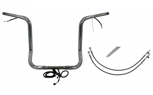 Fat Baggers 902516 EZ Install Wired Handlebars 1-1/4" Round Top 16" Chrome
