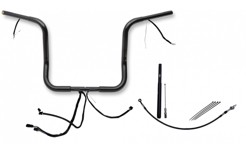 Fat Baggers 912514-B EZ Install Wired Handlebars 1-1/4" Round Top 14" Black