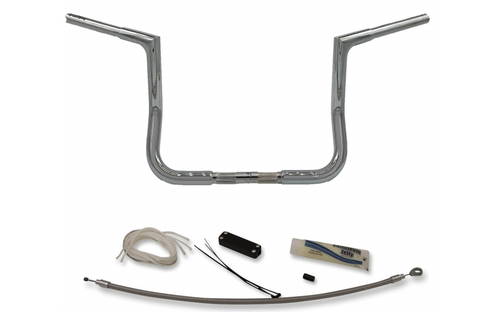 Fat Baggers 709112 1¼" Flat Top Handlebar Kit- 12" Chrome- 08-13 Street Glide/Electra Glide Models