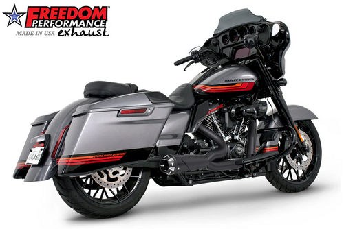 Freedom HD01072 Black Shorty 2:1 American Outlaw Exhaust FL 17-25
