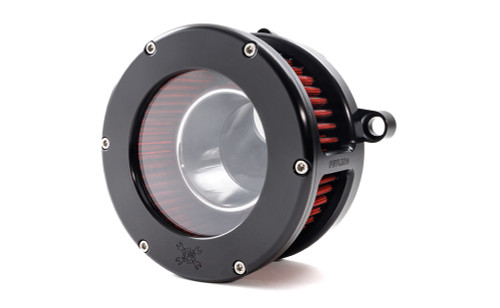 Feuling 5474 BA Air Cleaner Kit Clear / Black w Red Filter 24-25 Fl glides