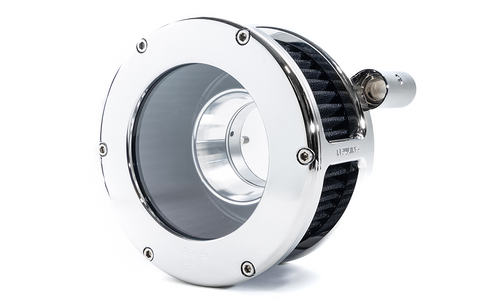 Feuling 5568 BA Air Cleaner Kit Chrome finish, Clear Cover, Black filter Evo Big Twin