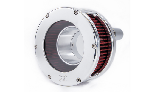 Feuling 5438 BA Air Cleaner Kit, Chrome finish, Clear Cover, Red filter 17-24 M8
