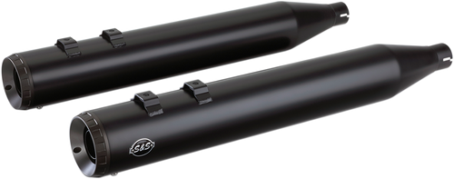 S&S CYCLE 550-0690 Grand National Slip-On Mufflers - Black FLT '95-'16