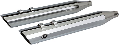 S&S CYCLE 550-0695 Slash Cut Slip-On Mufflers - Chrome M8 FL