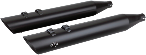 S&S CYCLE 550-0692 Slash Cut Slip-On Mufflers - Black