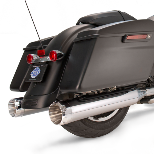 S&S 550-0620 MK45 $.5" Chrome Thruster 4.5 Inch Slip-On Muffler s 95-16 FL Touring