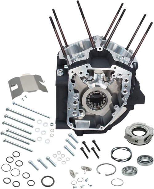 S&S CYCLE 31-0181A Engine Case - 4.125" Bore w/Stock Stud Pattern 88A Engine Type Wrinkle Black Twin Cam