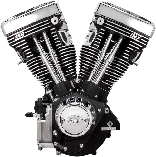 S&S CYCLE 310-0766 V111 Long-Block Engine - Wrinkle Black '84-'99 Custom Chasis w/Alternator Style Primary