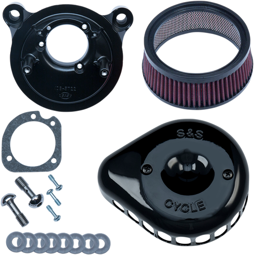 S&S CYCLE 170-0442 Mini Teardrop Stealth Air Cleaner Kit - Gloss Black