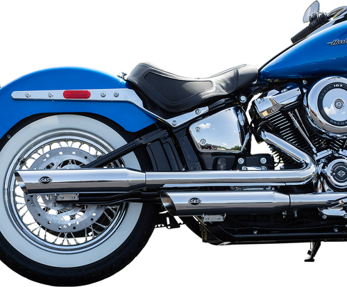 S&S CYCLE 550-0739 Slash-Cut Slip-On Mufflers - Race Chrome FLHC
