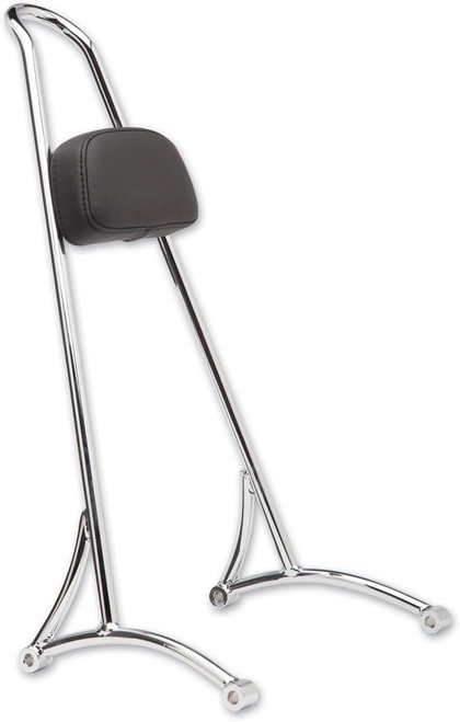 Burly B13-1501C Chrome Tall Sissy Bar w/ Pad