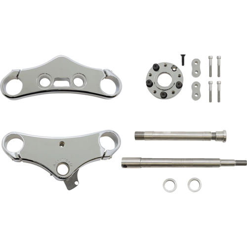 Accutronix TWD549-ESC 49 mm Wide Glide Triple Tree Conversion Kit Triple Tree - 49 mm - Chrome - 5° Rake