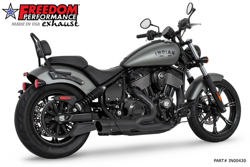 Freedom IN00430 2:1 Pitch Black Fluted Combat 4.5" shorty exhaust 21-25ﾠ Chief Super Bobber Sport