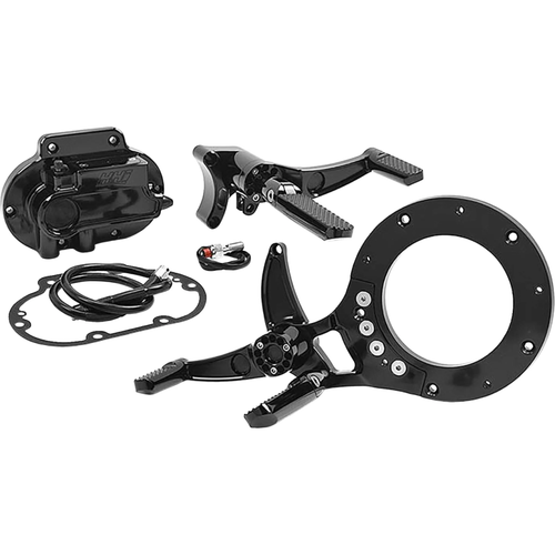 Hawg Halters MCK-FH16AS-FK Mid Controls Mid Control Conversion Kit - Black - Knurled Pegs - FLH/FLT