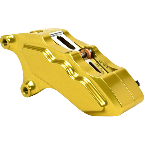 Hawg Halters LHSIG6013 6-Piston Front Direct Bolt-On Brake Calipers for 13" Rotor 6-Piston Caliper - Front - Gold - 13"