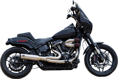 S&S CYCLE 550-1103 2-into-1 Qualifier Exhaust System - 50-State Silver Softail