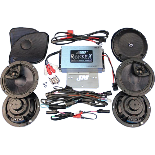 J&M RKT6-400HR16-UL4 Amplifier and Speaker Kit 400 W 4-Channel Amplifier/Speaker Kit -'16-'23 FLTRU/FLTRK