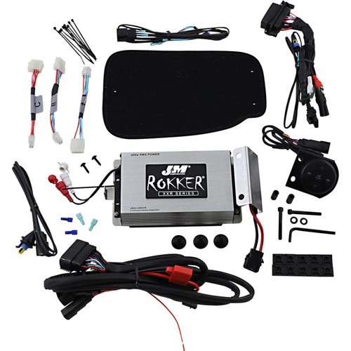 J&M JAMP-400RK14BLU ROKKER® XXR 400 W Bluetooth Controlled Amplifier Kit 400 W 2-Channel Bluetooth Amp Kit - Harley Davidson