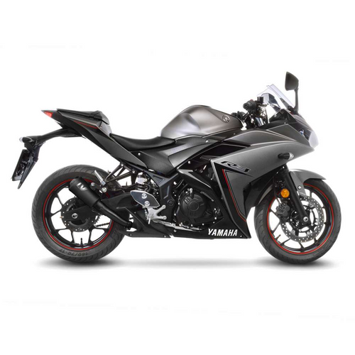 Leovince 15212FBU LV-10 Slip-on Exhaust Full Black Yamaha R3 MT-03 22-25 yzf-r3